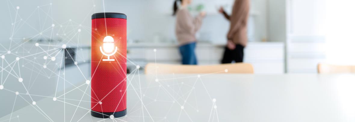 smart speaker in kitchen