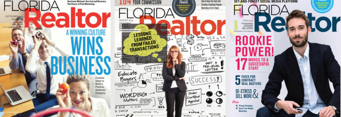 trio of florida realtor magazine covers