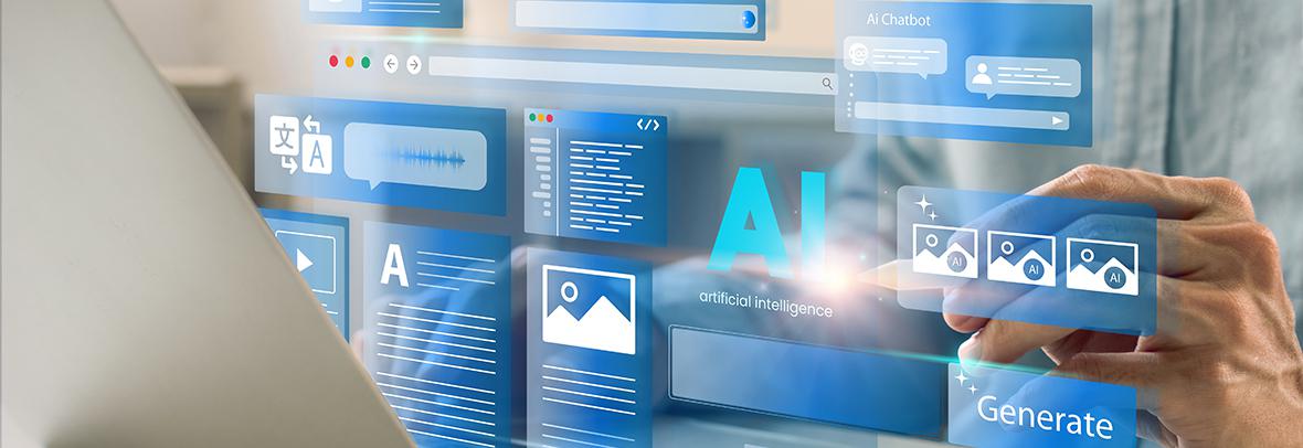 digital illustration of content coming from a computer