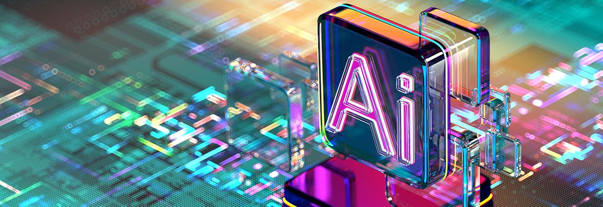 digital illustration of the letters AI 