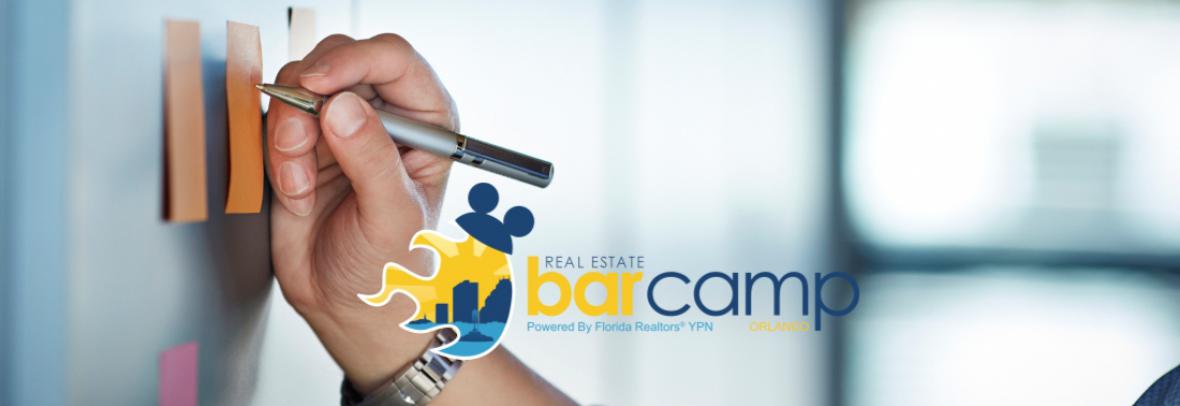 hand writing on post it note with REBarCamp logo