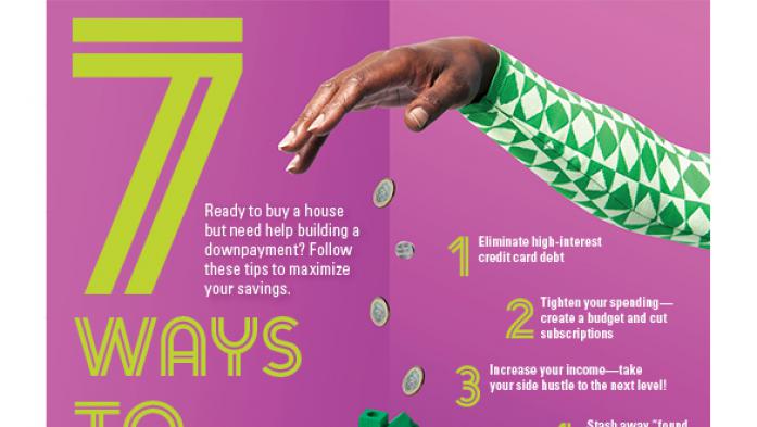 7 Ways to Save for a Downpayment infographic