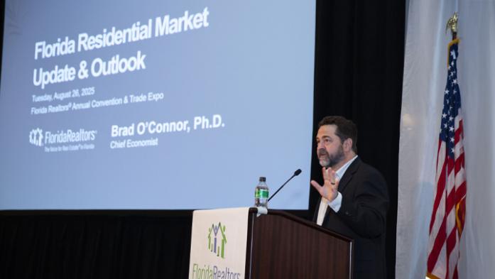 Brad O'Connor speaking during the 2025 Florida Realtors Convention